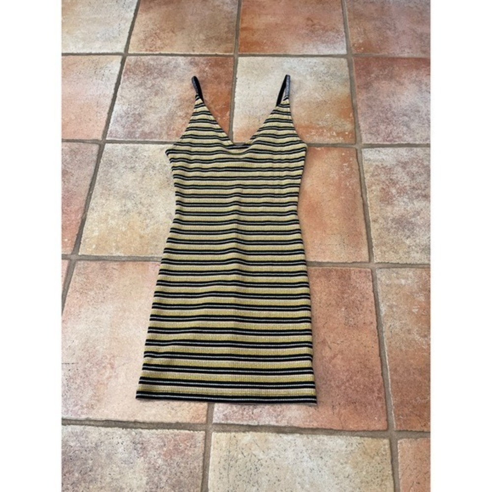 TopShop striped shimmer bodycon tank dress size 4